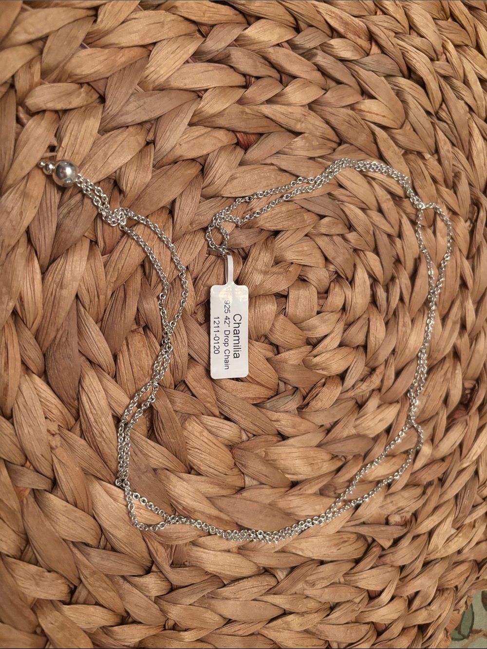 Chamilia NWT 925 42” drop chain necklace